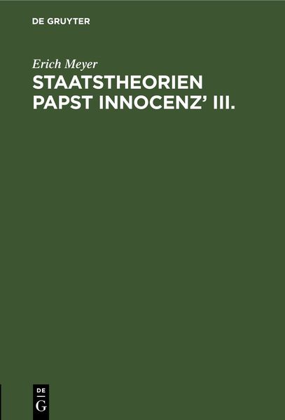 Produktbild: Staatstheorien Papst Innocenz&rsquo; III.