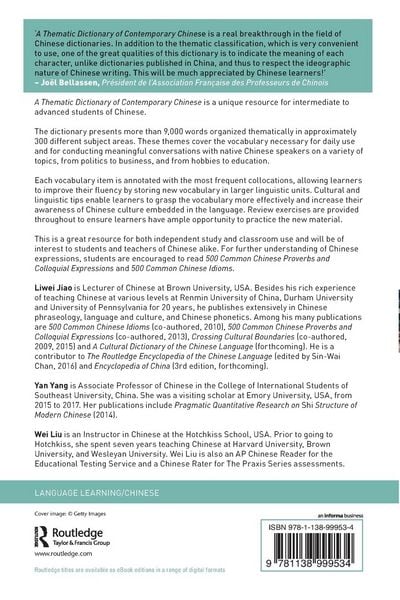 Produktbild: A Thematic Dictionary of Contemporary Chinese