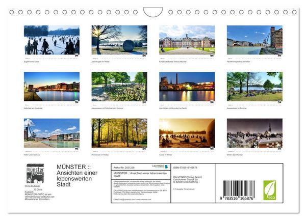Produktbild: M&Uuml;NSTER :: Ansichten einer lebenswerten Stadt (Wandkalender 2026 DIN A4 quer), CALVENDO Monatskalender
