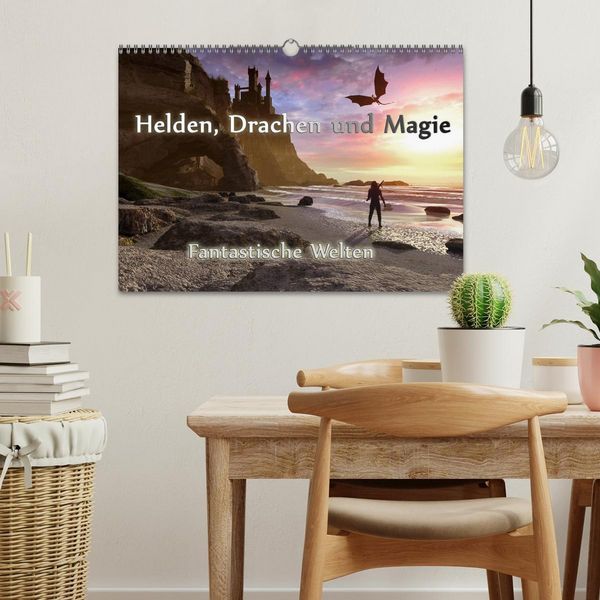 Produktbild: Helden, Drachen und Magie (Wandkalender 2026 DIN A3 quer), CALVENDO Monatskalender