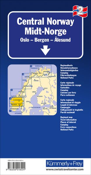 Produktbild: K&uuml;mmerly+Frey Regional-Strassenkarte 2 Mittel-Norwegen 1:335.000