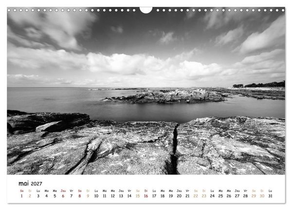 Produktbild: Terres de contraste &ndash; Une ann&eacute;e en monochrome (Calendrier mural 2027 DIN A3 vertical), CALVENDO calendrier mensuel