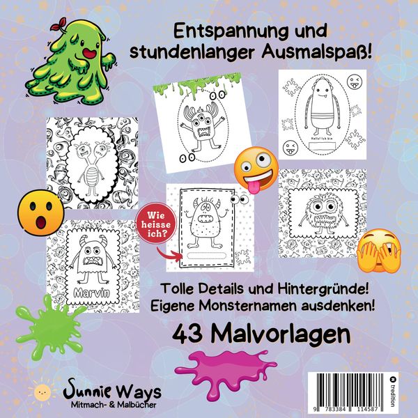 Produktbild: Mega Monster Malbuch Lustiges Ausmalbuch für Kinder Monstermalbuch für Jungen und Mädchen 7-11 Jahr, Kreatives Monsterbuch Geschenkidee gegen Langewei