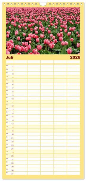 Produktbild: Familienplaner 2026 - Tulpentraum mit 5 Spalten (Wandkalender, 21 x 45 cm) CALVENDO