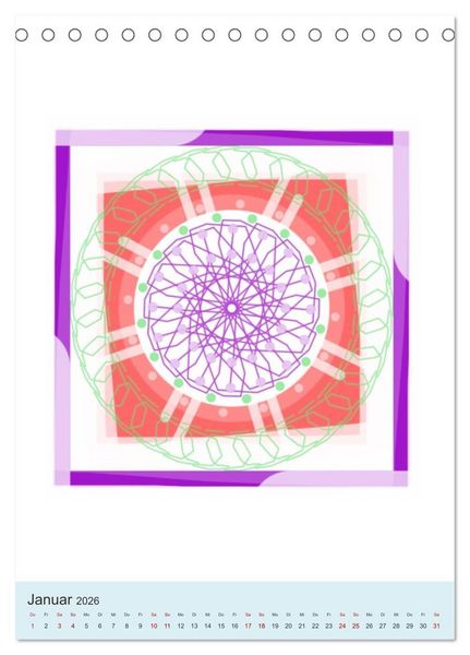 Produktbild: Transluzent-Mandalas (Tischkalender 2026 DIN A5 hoch), CALVENDO Monatskalender