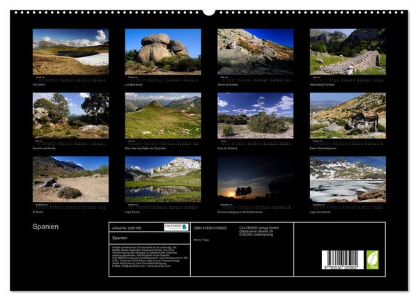 Produktbild: Spanien (hochwertiger Premium Wandkalender 2026 DIN A2 quer), Kunstdruck in Hochglanz