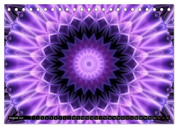 Produktbild: Energie - Mandalas, Spiritualit&auml;t durch die Farbe Lila (Tischkalender 2026 DIN A5 quer), CALVENDO Monatskalender