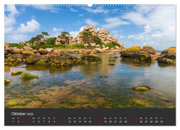 Produktbild: C&ocirc;te de Granit Rose - Ein K&uuml;stenbereich in der Bretagne (hochwertiger Premium Wandkalender 2026 DIN A2 quer), Kunstdruck in Hochglanz