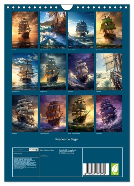 Produktbild: Knatternde Segel (Wandkalender 2026 DIN A4 hoch), CALVENDO Monatskalender