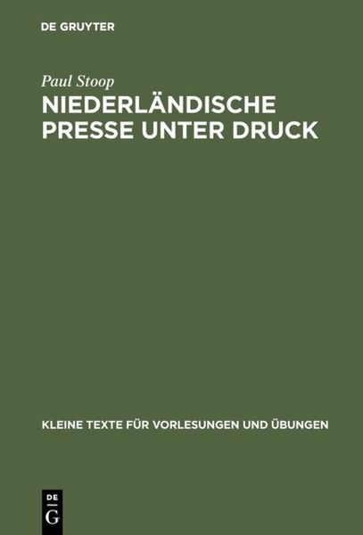 Produktbild: Niederl&auml;ndische Presse unter Druck
