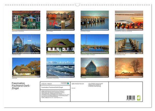 Produktbild: Faszination Fischland-Dar&szlig;-Zingst (Wandkalender 2026 DIN A2 quer), CALVENDO Monatskalender