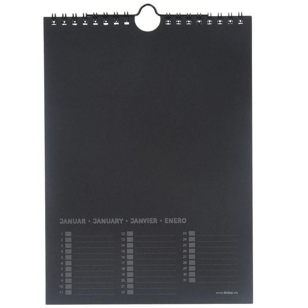 Produktbild: FOLIA&reg; Bastel-Dauerkalender, 17 x 24 cm schwarz 220 g/m2