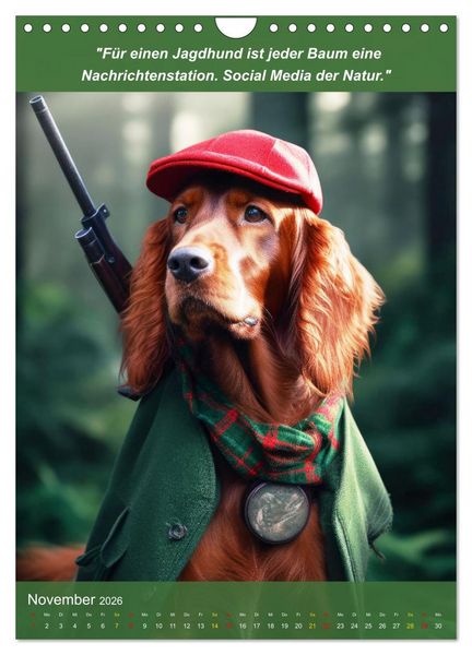 Produktbild: Lustige Jagdhunde mit J&auml;gerlatein (Wandkalender 2026 DIN A4 hoch), CALVENDO Monatskalender