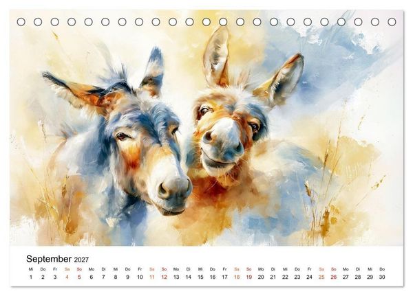 Produktbild: Esel - Wenn Ruhe ein Gesicht h&auml;tte (Tischkalender 2027 DIN A5 quer), CALVENDO Monatskalender