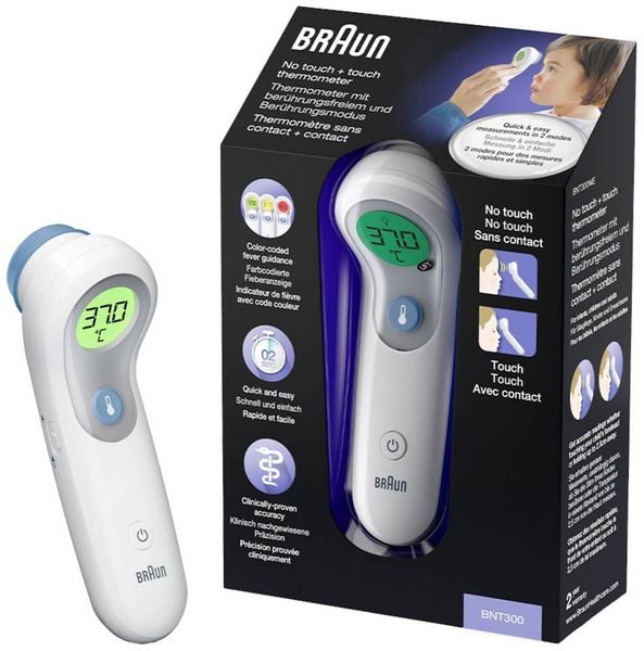 Produktbild: Braun BNT300WE Fieberthermometer Mit LED Beleuchtung
