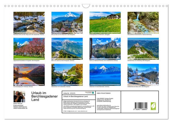 Produktbild: Urlaub im Berchtesgadener Land (Wandkalender 2026 DIN A3 quer), CALVENDO Monatskalender