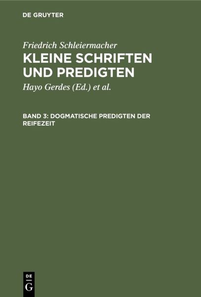 Produktbild: Dogmatische Predigten der Reifezeit
