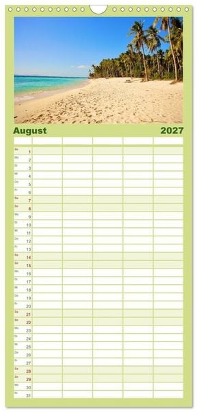 Produktbild: Familienplaner 2027 - S&uuml;dostasien - Thailand, Philippinen, Bali mit 5 Spalten (Wandkalender, 21 x 45 cm) CALVENDO