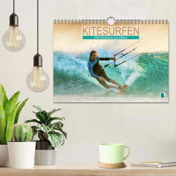 Produktbild: Kitesurfen: Mit Drachen am Meer (Wandkalender 2026 DIN A4 quer), CALVENDO Monatskalender