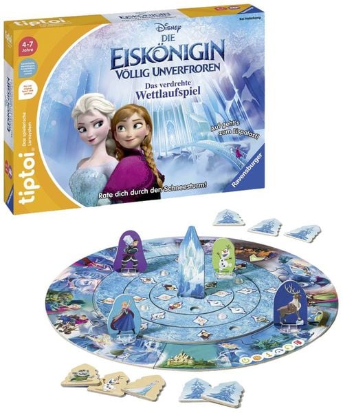 Ravensburger 00116 - tiptoi® Disney Die Eiskönigin - Völlig Unverfroren: Das verdrehte Wettlaufspiel, Quiz-Spiel