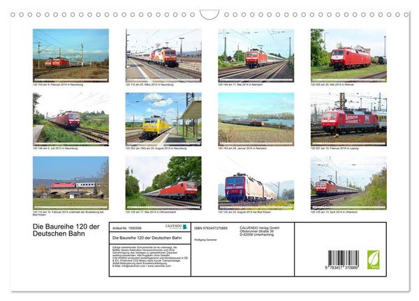 Produktbild: Die Baureihe 120 der Deutschen Bahn (Wandkalender 2026 DIN A3 quer), CALVENDO Monatskalender