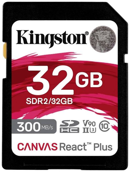 Kingston Canvas React Plus SD-Karte 32GB Class 10 UHS-II