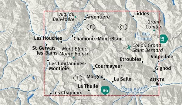 Produktbild: KOMPASS Wanderkarte 85 Mont Blanc / Monte Bianco 1:50.000