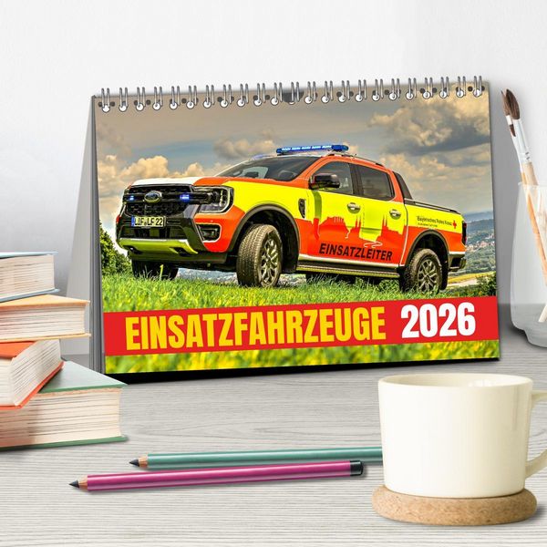 Produktbild: Einsatzfahrzeuge 112 (Tischkalender 2026 DIN A5 quer), CALVENDO Monatskalender