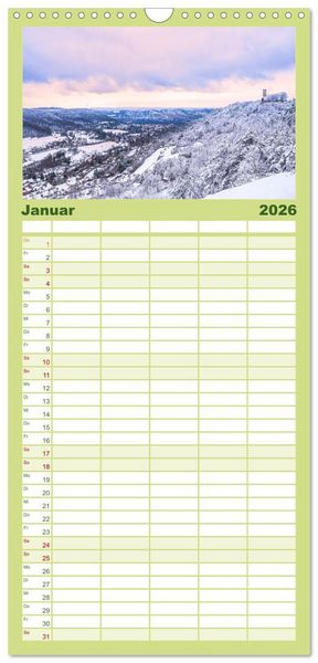 Produktbild: Familienplaner 2026 - Jena in Bildern mit 5 Spalten (Wandkalender, 21 x 45 cm) CALVENDO