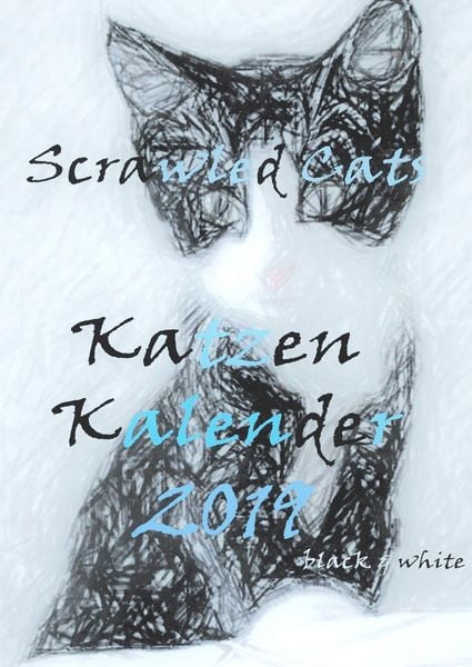 Produktbild: Scrawled Cats - black & white - Katzen Kalender 2019