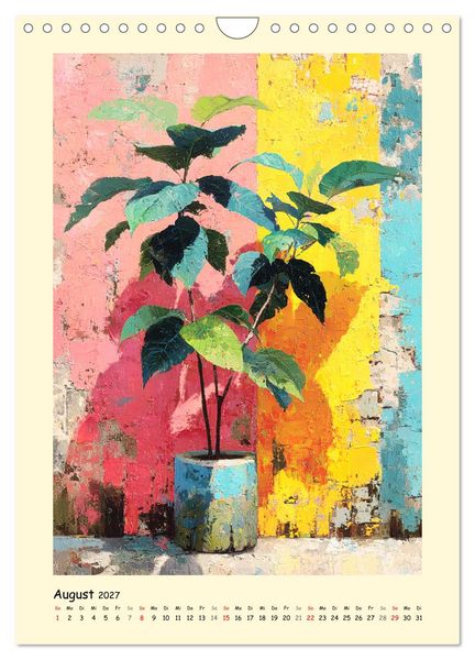 Produktbild: Pflanzenkunst. Mediterrane Farbakzente und florale Moderne (Wandkalender 2027 DIN A4 hoch), CALVENDO Monatskalender