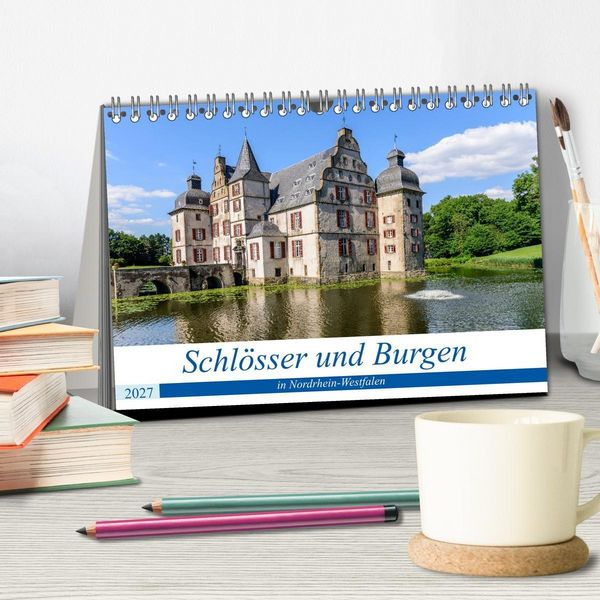 Produktbild: Schl&ouml;sser und Burgen in NRW (Tischkalender 2027 DIN A5 quer), CALVENDO Monatskalender