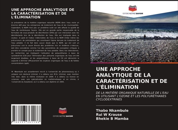 Produktbild: Une Approche Analytique De La Caract&eacute;risation Et De L'&eacute;limination