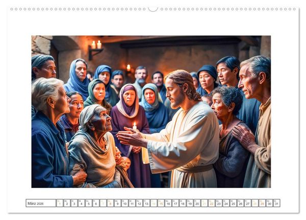 Produktbild: Durch das Jahr mit Jesus (Wandkalender 2026 DIN A2 quer), CALVENDO Monatskalender