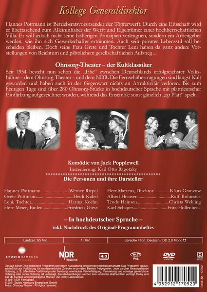 Produktbild: Ohnsorg-Theater Klassiker: Kollege Generaldirektor