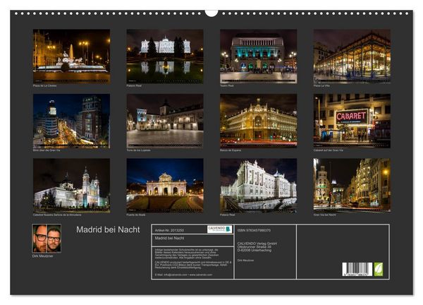 Produktbild: Madrid bei Nacht (Wandkalender 2026 DIN A2 quer), CALVENDO Monatskalender