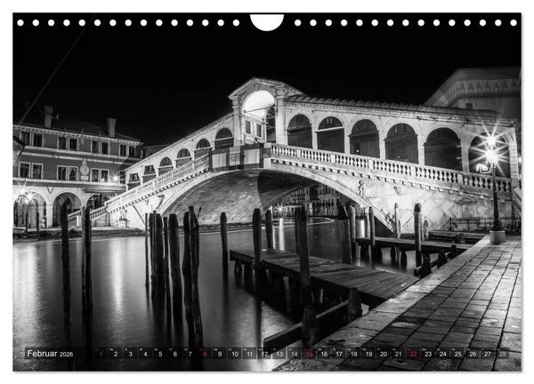 Produktbild: Leuchtendes Venedig &hellip;in monochrom (Wandkalender 2026 DIN A4 quer), CALVENDO Monatskalender
