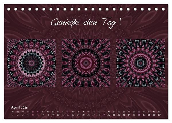 Produktbild: Mandala Trilogien (Tischkalender 2026 DIN A5 quer), CALVENDO Monatskalender