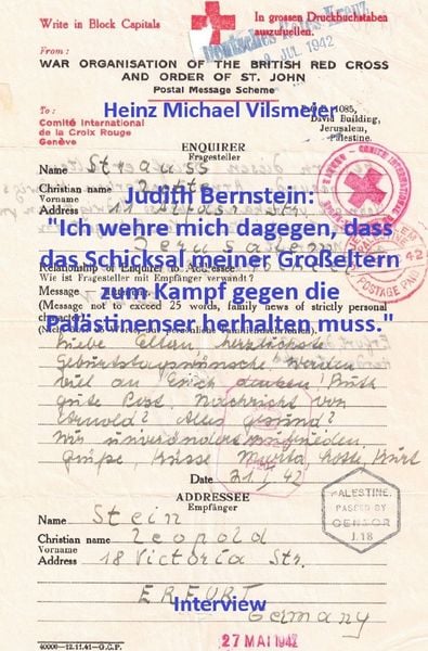 Produktbild: Judith Bernstein: "Ich wehre mich dagegen, dass das Schicksal meiner Gro&szlig;eltern zum Kampf gegen die Pal&auml;stinenser herhalten muss."