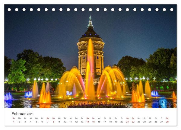 Produktbild: Der Mannheimer Wasserturm (Tischkalender 2026 DIN A5 quer), CALVENDO Monatskalender