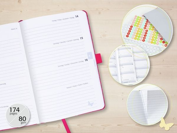 Produktbild: SIGEL J6360 Wochenkalender Jolie 2026, ca. A6, schwarz, hellgr&uuml;n