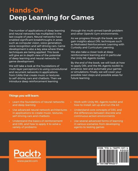 Produktbild: Hands-On Deep Learning for Games