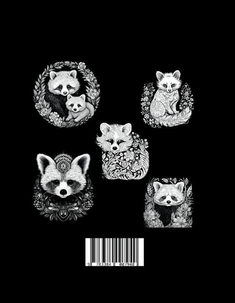 Produktbild: Schwarzes &bdquo;Roter Panda Malbuch&ldquo;.