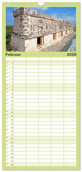 Produktbild: Familienplaner 2026 - Alte Kulturen Mittel- und S&uuml;damerikas: Versunkene Welten mit 5 Spalten (Wandkalender, 21 x 45 cm) CALVENDO