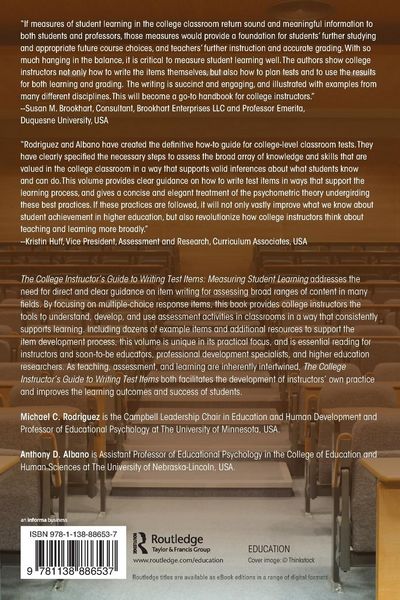 Produktbild: The College Instructor's Guide to Writing Test Items