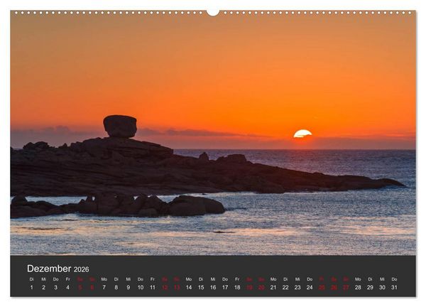 Produktbild: C&ocirc;te de Granit Rose - Ein K&uuml;stenbereich in der Bretagne (hochwertiger Premium Wandkalender 2026 DIN A2 quer), Kunstdruck in Hochglanz