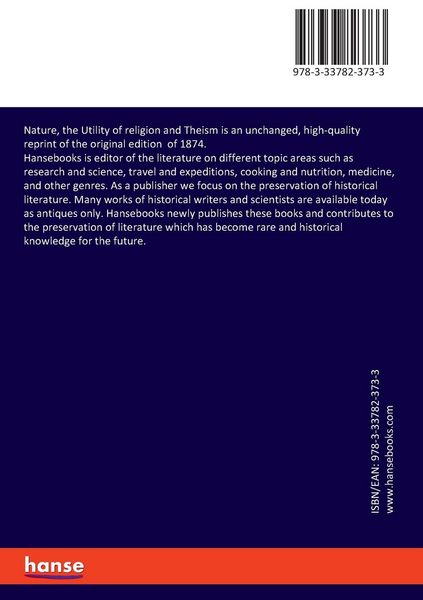 Produktbild: Nature, the Utility of religion and Theism