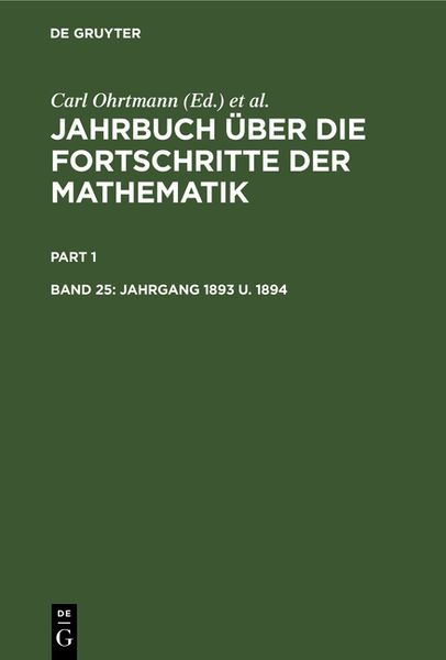 Produktbild: Jahrgang 1893 u. 1894