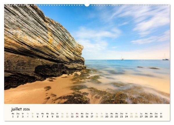 Produktbild: Rochers et mer (Calendrier mural 2026 DIN A2 vertical), CALVENDO calendrier mensuel