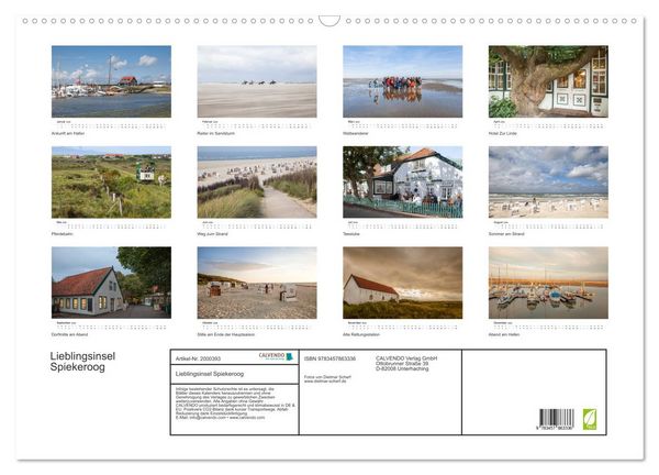 Produktbild: Lieblingsinsel Spiekeroog (Wandkalender 2026 DIN A2 quer), CALVENDO Monatskalender